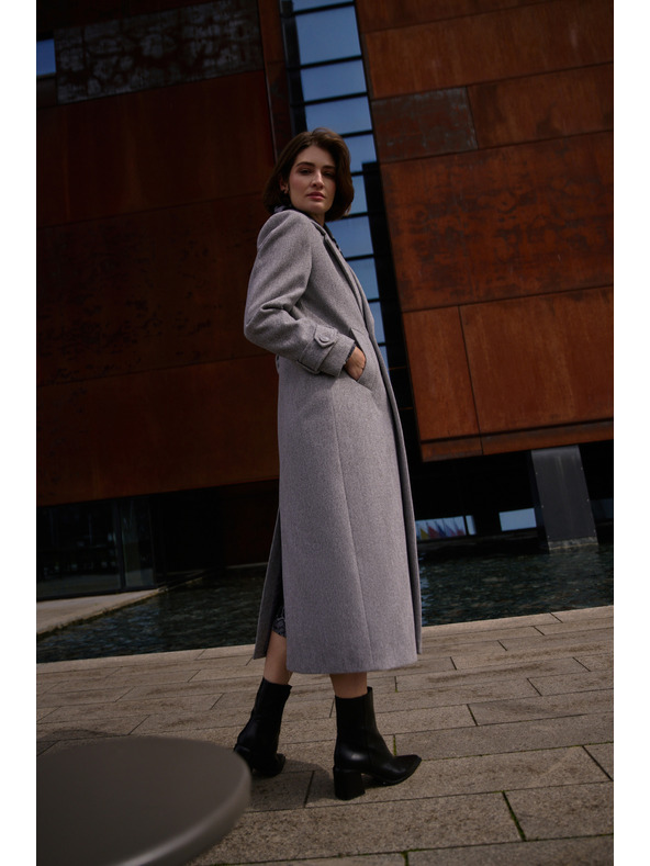 Moodo Dlhý kabát sivý Moodo