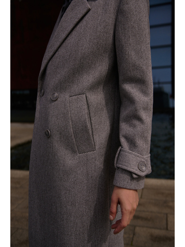 Moodo Dlhý kabát sivý Moodo