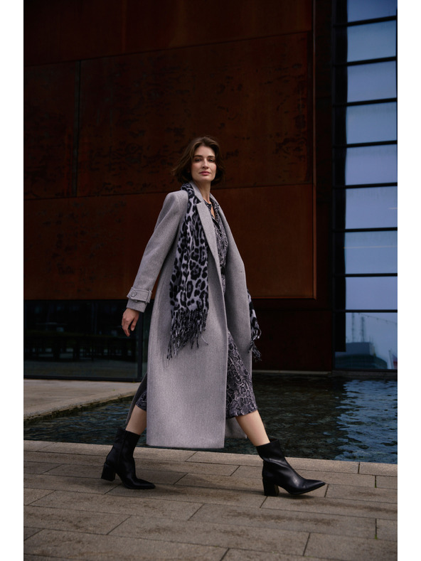 Moodo Dlhý kabát sivý Moodo