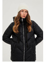 Moodo Prešívaná bunda s kapucňou čierna Moodo