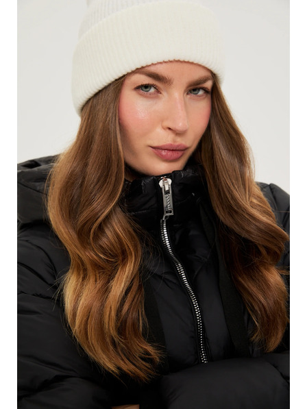 Moodo Prešívaná bunda s kapucňou čierna Moodo