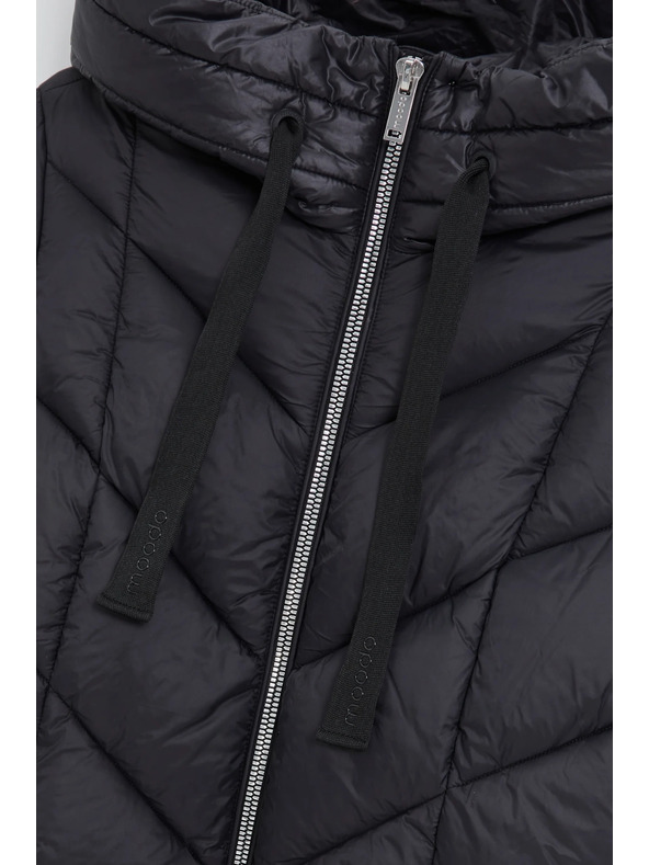 Moodo Prešívaná bunda s kapucňou čierna Moodo