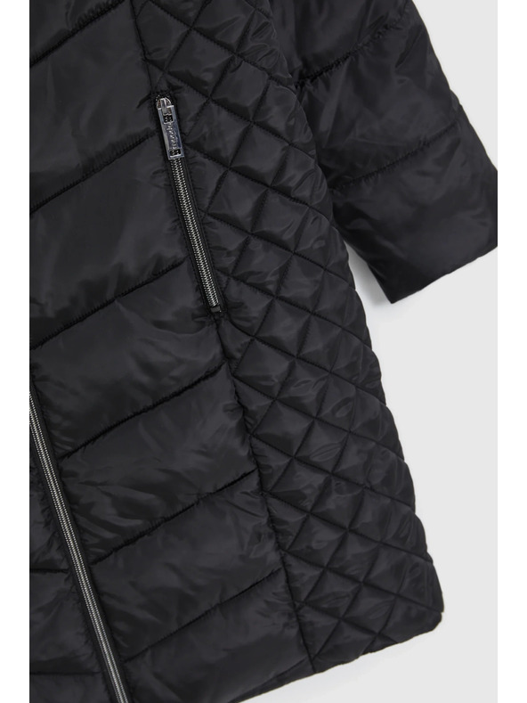 Moodo Bunda s prešívanou kapucňou čierna Moodo