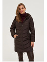 Moodo Bunda s prešívanou kapucňou hnedá Moodo