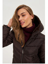 Moodo Bunda s prešívanou kapucňou hnedá Moodo