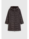 Moodo Bunda s prešívanou kapucňou hnedá Moodo