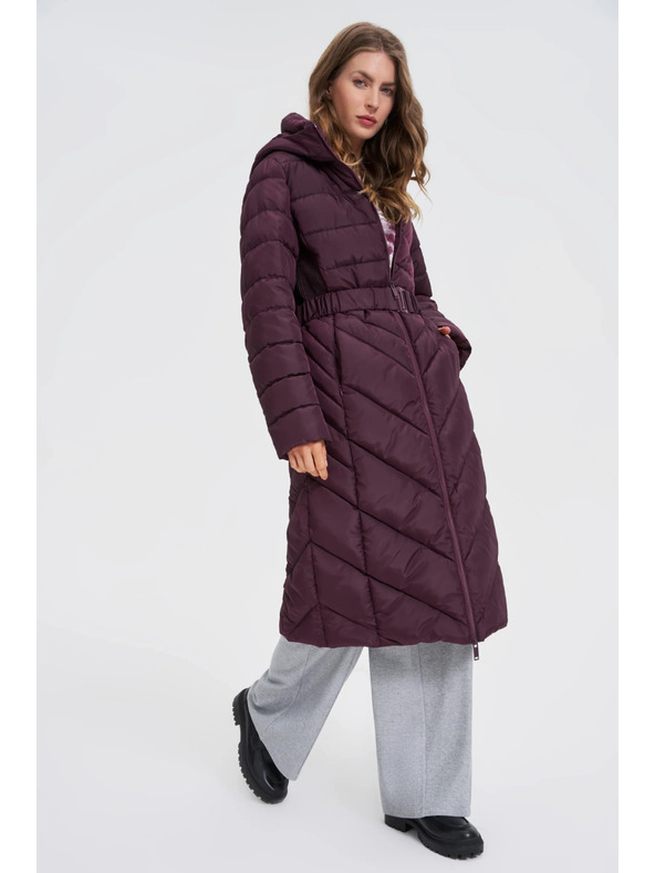 Moodo Bunda s páskom vínová Moodo