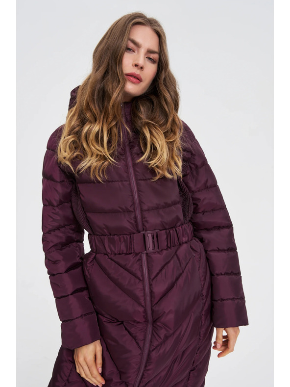 Moodo Bunda s páskom vínová Moodo