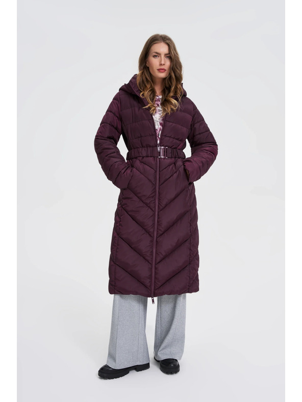 Moodo Bunda s páskom vínová Moodo