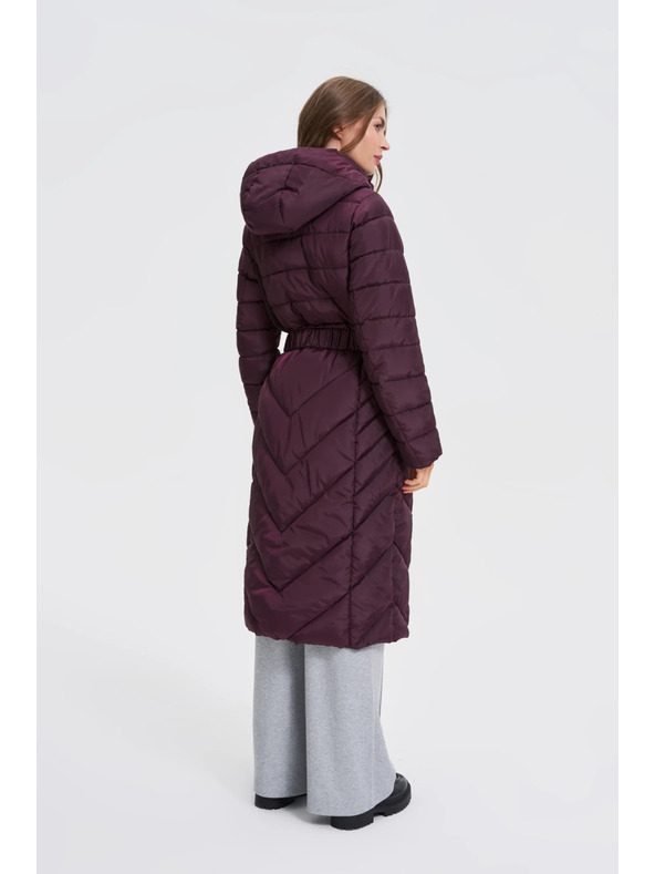 Moodo Bunda s páskom vínová Moodo