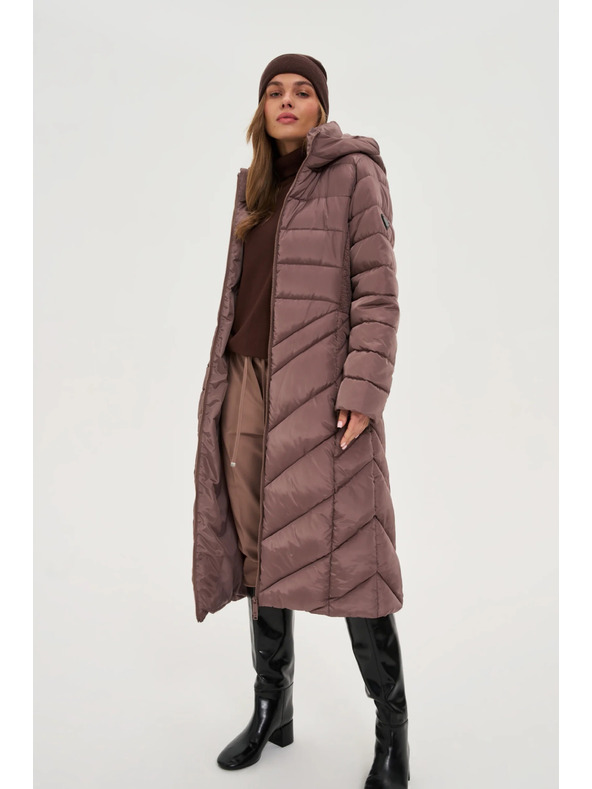 Moodo Bunda s páskom hnedá Moodo