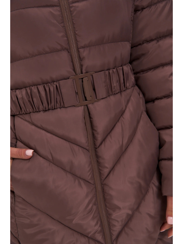 Moodo Bunda s páskom hnedá Moodo