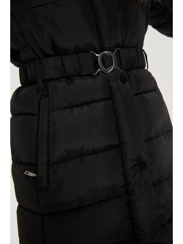 Moodo Dlhá bunda s kapucňou čierna Moodo