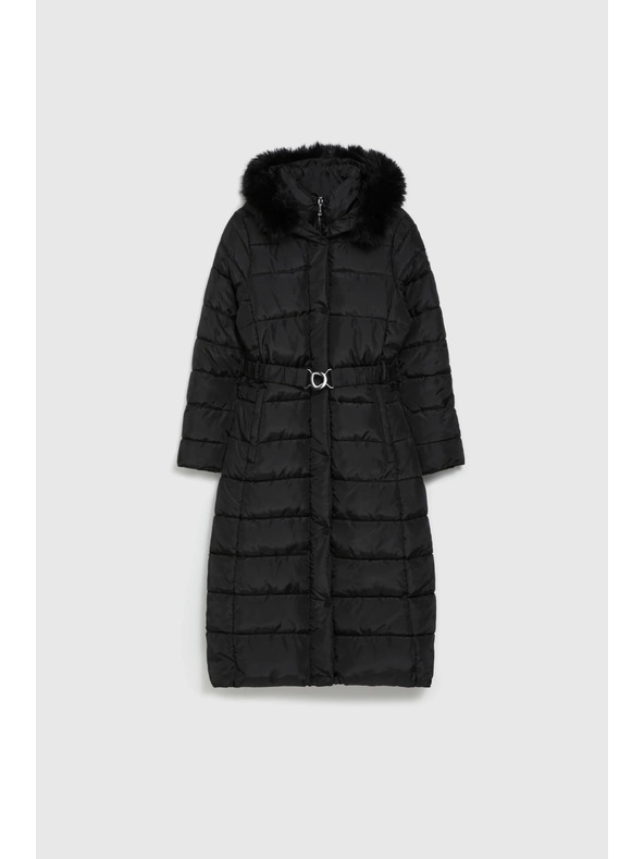 Moodo Dlhá bunda s kapucňou čierna Moodo