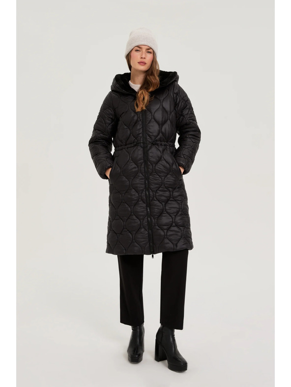 Moodo Bunda s kapucňou čierna Moodo