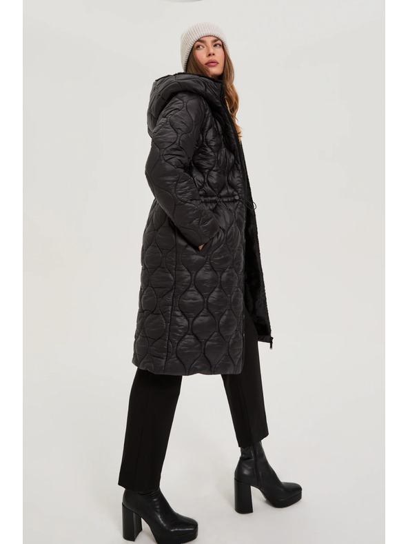 Moodo Bunda s kapucňou čierna Moodo