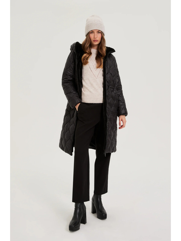 Moodo Bunda s kapucňou čierna Moodo