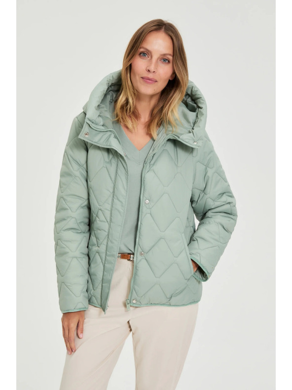 Moodo Prešívaná bunda s kapucňou olivová Moodo