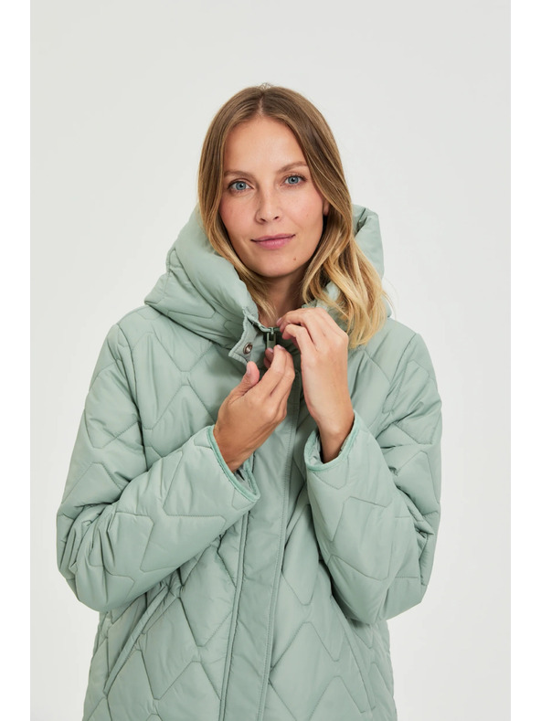 Moodo Prešívaná bunda s kapucňou olivová Moodo