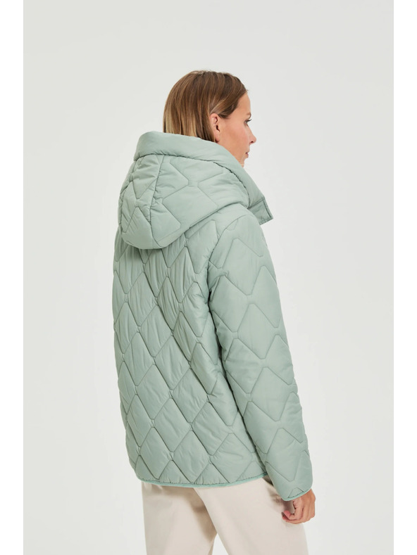 Moodo Prešívaná bunda s kapucňou olivová Moodo