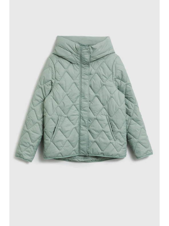 Moodo Prešívaná bunda s kapucňou olivová Moodo