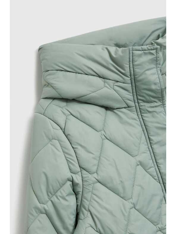 Moodo Prešívaná bunda s kapucňou olivová Moodo