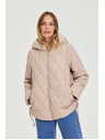 Moodo Prešívaná bunda s kapucňou béžová Moodo