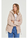 Moodo Prešívaná bunda s kapucňou béžová Moodo