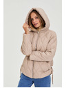 Moodo Prešívaná bunda s kapucňou béžová Moodo