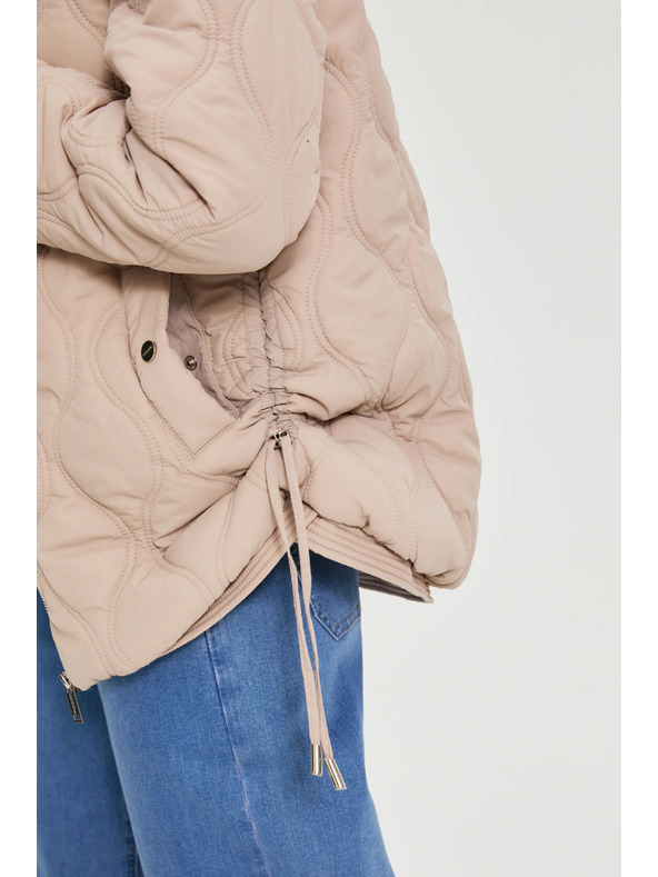 Moodo Prešívaná bunda s kapucňou béžová Moodo