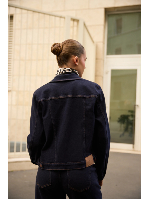 Moodo Tmavo modrá džínsová bunda Moodo