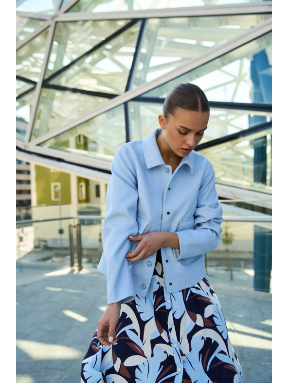 Moodo Krátka bunda svetlomodrá Moodo