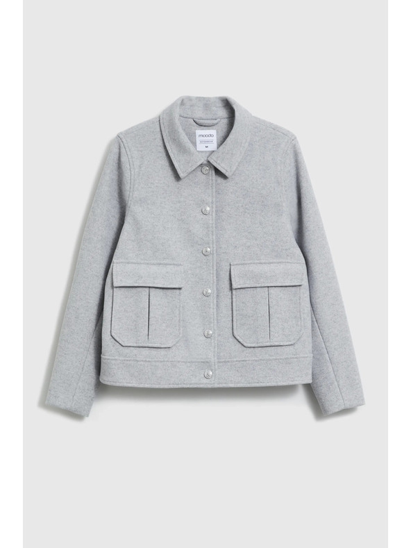 Moodo Krátka bunda sivá Moodo