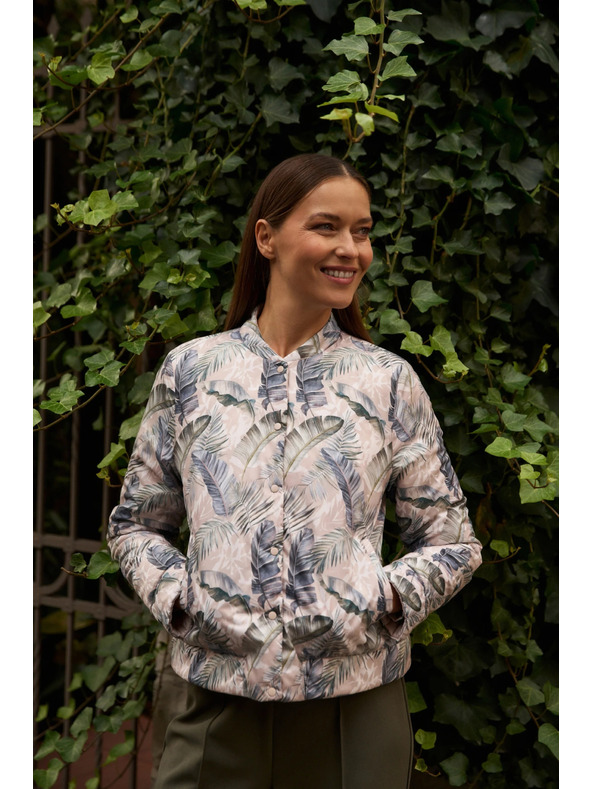 Moodo Obojstranná prešívaná bunda béžová Moodo