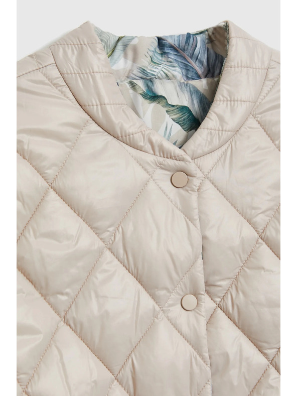 Moodo Obojstranná prešívaná bunda béžová Moodo