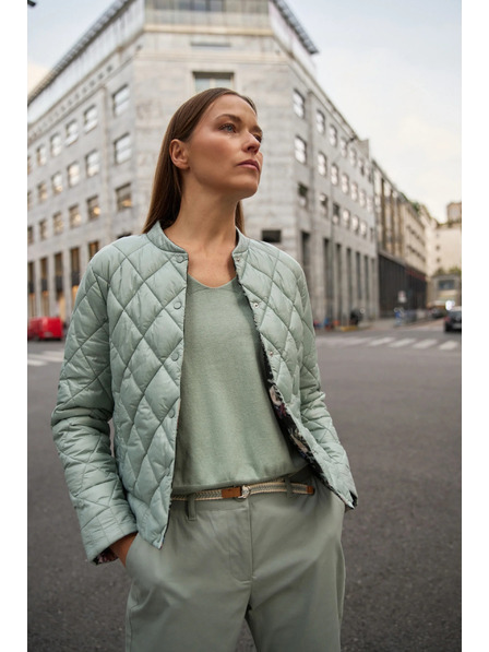 Moodo Obojstranná prešívaná olivová bunda Moodo