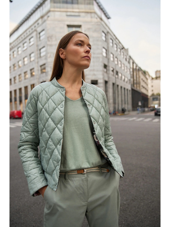 Moodo Obojstranná prešívaná olivová bunda Moodo