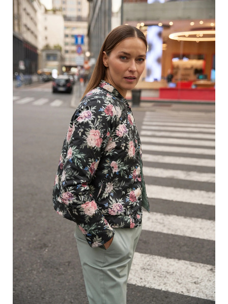 Moodo Obojstranná prešívaná olivová bunda Moodo