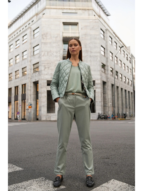 Moodo Obojstranná prešívaná olivová bunda Moodo