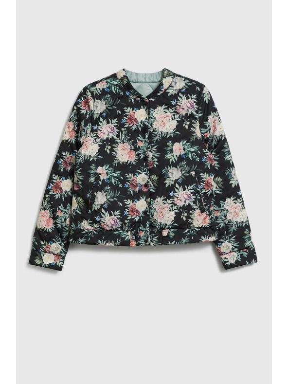 Moodo Obojstranná prešívaná olivová bunda Moodo