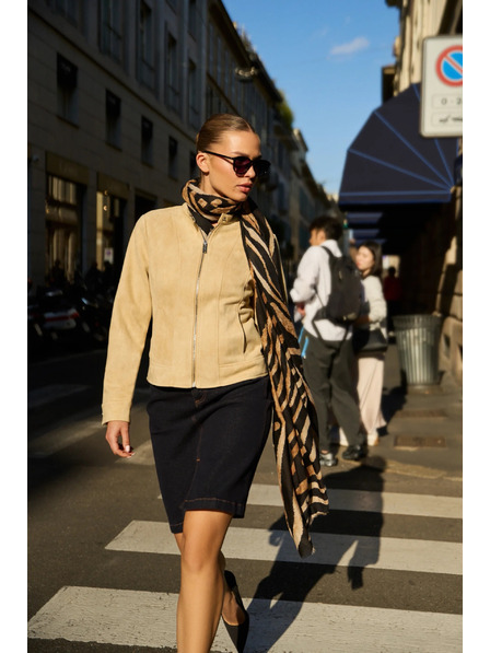 Moodo Hladká bunda béžová Moodo