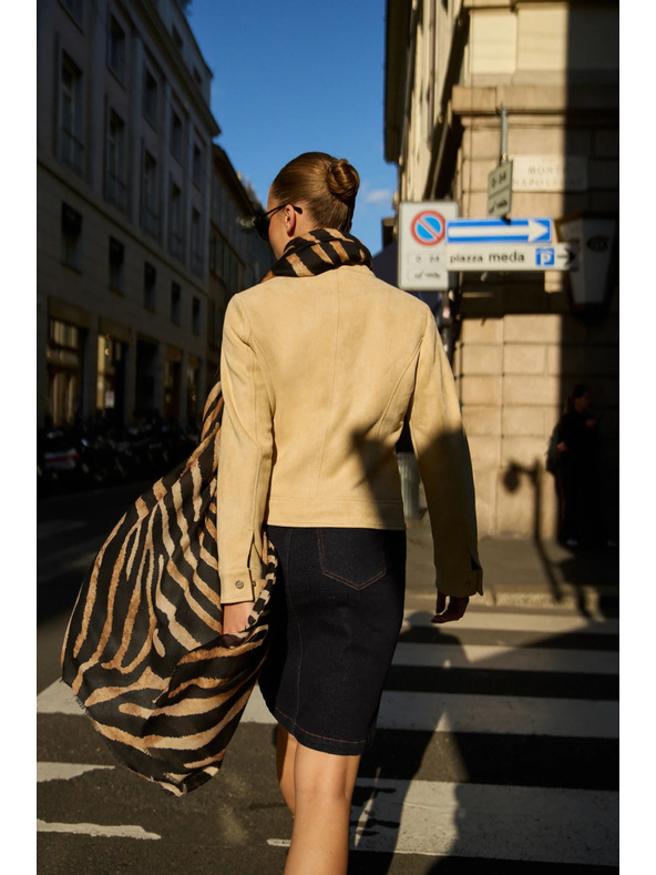 Moodo Hladká bunda béžová Moodo