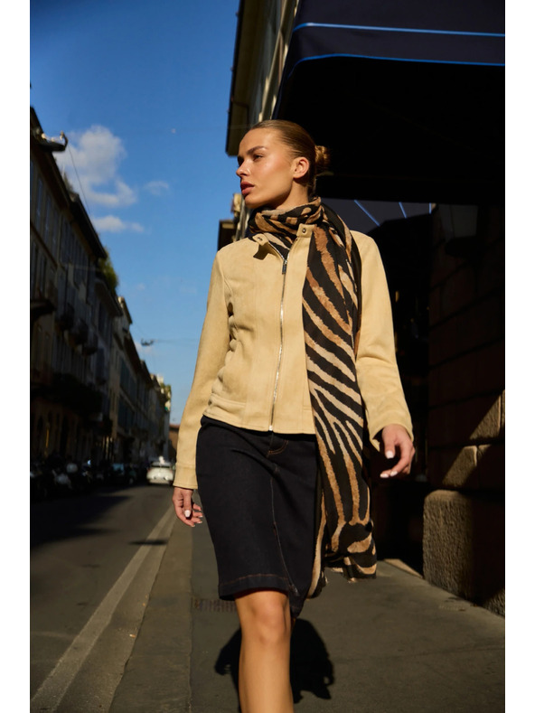 Moodo Hladká bunda béžová Moodo