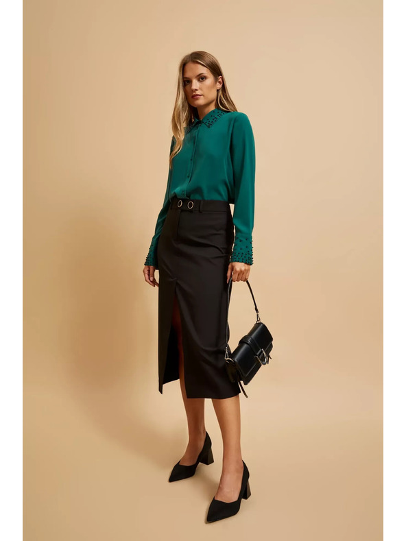 Moodo Čierna taška cez rameno so striebornou sponou Moodo