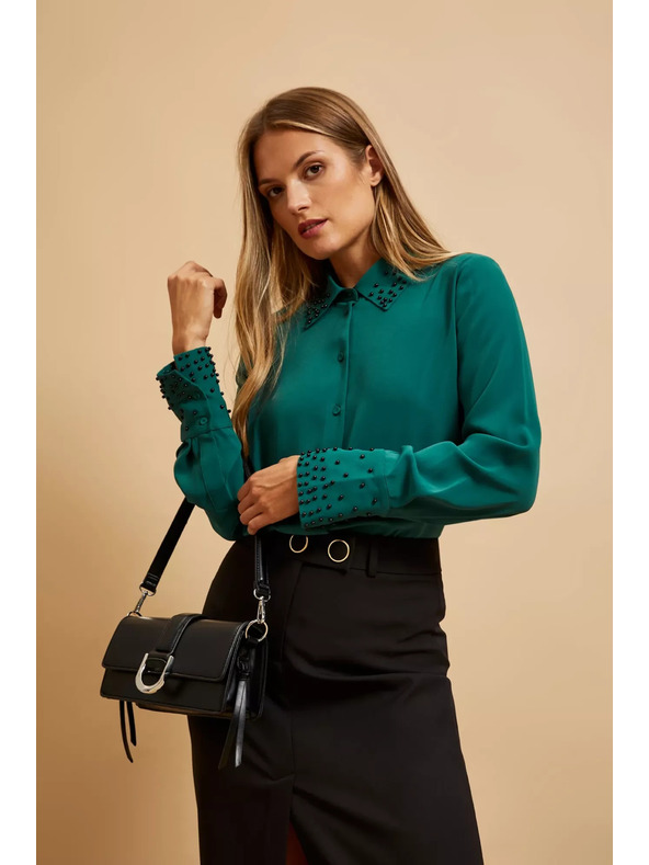 Moodo Čierna taška cez rameno so striebornou sponou Moodo