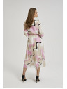 Moodo Béžové šaty s geometrickým vzorom a plisovaným spodkom Moodo