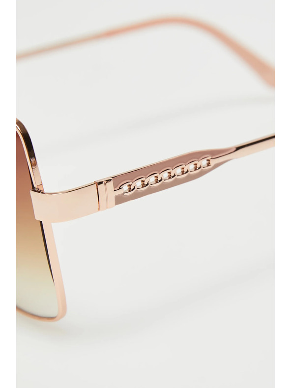 Moodo Slnečné okuliare so zlatými kovovými obrubami Moodo