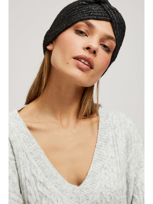 Moodo Pletená čierna čelenka Moodo