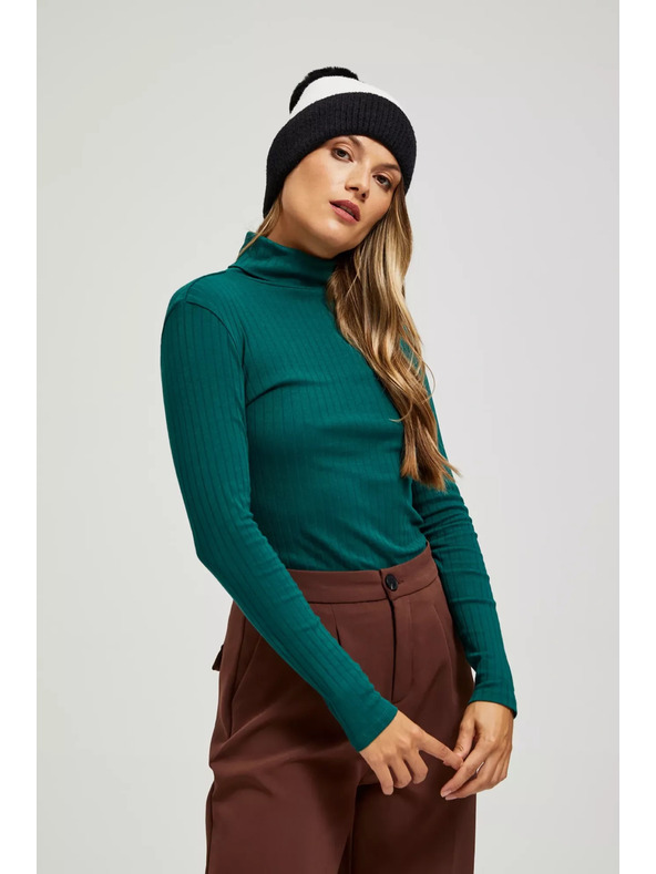 Moodo Čiapka s brmbolcom čierno-biela Moodo