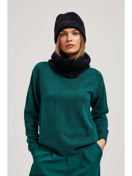 Moodo Teplá kožušinová čiapka čierna Moodo